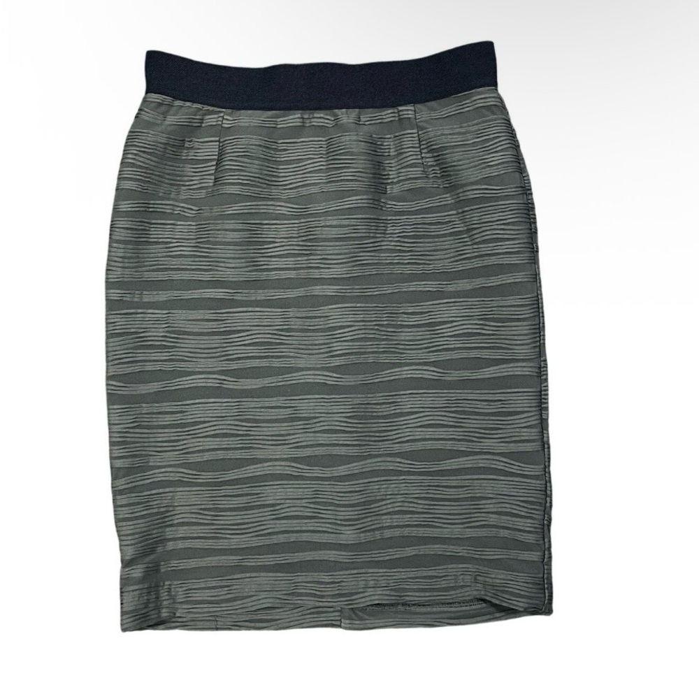Alfani Textured Black & Grey Pencil Skirt Stretch Size 12 Officewear